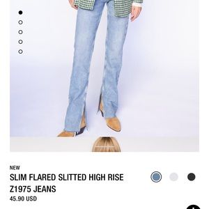 Zara Slim Flared Slitted Hi Rise Jeans